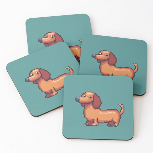 Item preview,  Aesthetic Pixel Sausage Dog  Minimalist Cozy Dachshund Design designed and sold by Pixel8Prints.