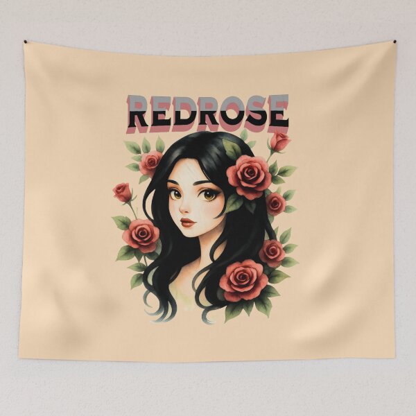 Item preview, Gothic Rose Garden: Elegant Woman & Red Roses Design designed and sold by PriyaMagic.