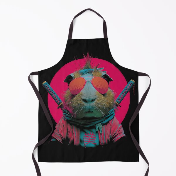 Item preview, Cyberpunk Guinea Pig – Neon Samurai Animal, Vaporwave Style, Cool Rodent Art designed and sold by Valvarius-vibe.