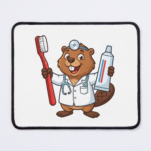 Item preview, Funny Beaver Dentist With Oversized Toothbrush And Toothpaste designed and sold by Kvarny.