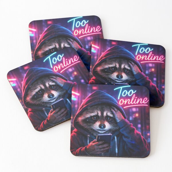Item preview, Stressed Raccoon with Phone “Too Connected” – Available on Multiple Products designed and sold by Bittor18.