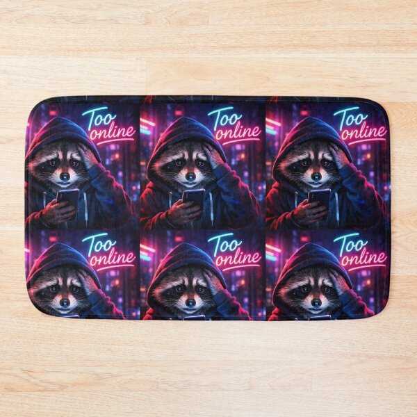 Item preview, Stressed Raccoon with Phone “Too Connected” – Available on Multiple Products designed and sold by Bittor18.