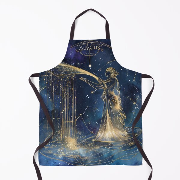 Item preview, Aquarius Zodiac Black & Gold Celestial Art designed and sold by digitalvibe4u.