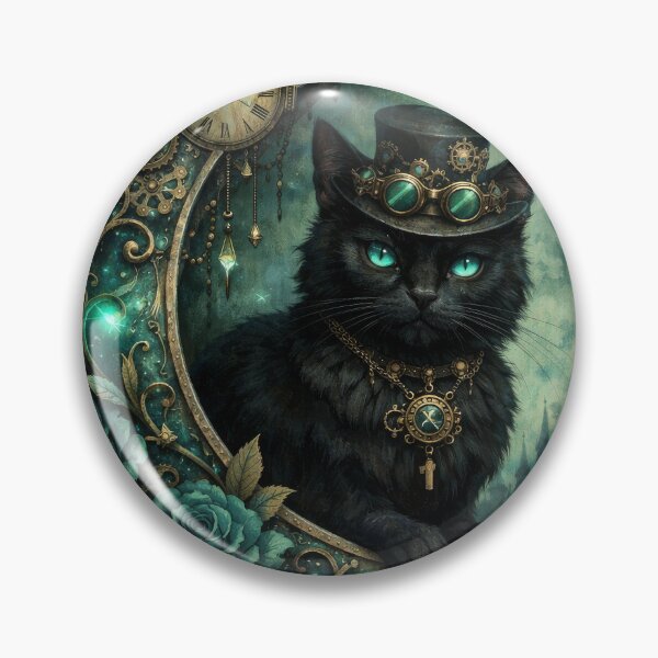 Item preview, Gothic Style Steampunk Black Cat designed and sold by scicilysimonee.
