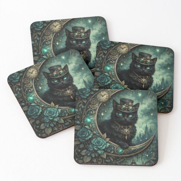 Item preview, Gothic Style Steampunk Black Cat designed and sold by scicilysimonee.