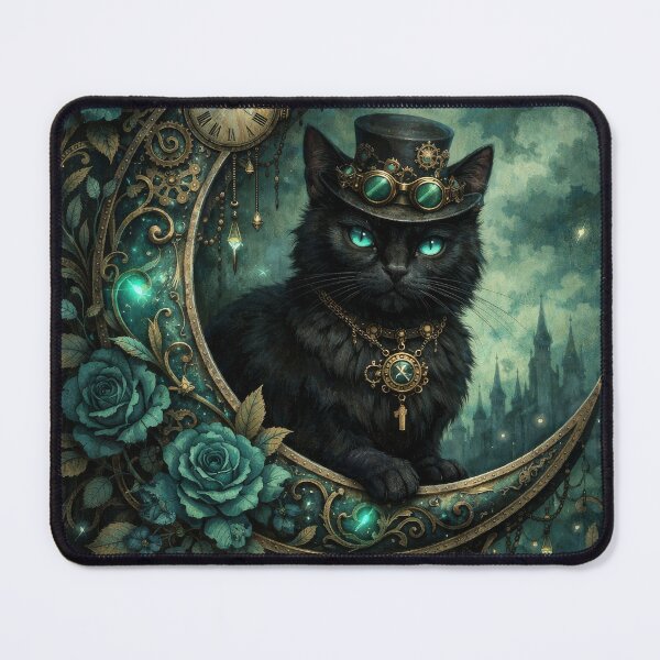 Item preview, Gothic Style Steampunk Black Cat designed and sold by scicilysimonee.