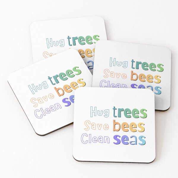 Item preview, Nature’s Triple Threat: Hug Trees, Save Bees, Clean Seas designed and sold by SunandShade.