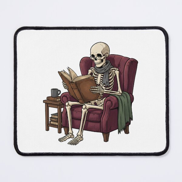 Item preview, Funny Skeleton Reading Book In Armchair Cozy Goth designed and sold by Kvarny.