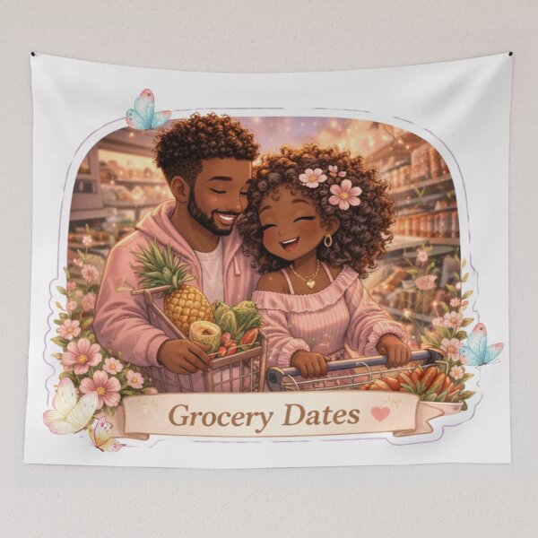 Item preview, Grocery Dates Couple Aesthetic Sticker | Cute Romantic Love Art | Cozy Relationship Soft Life Illustration designed and sold by PrincSaraStudio.