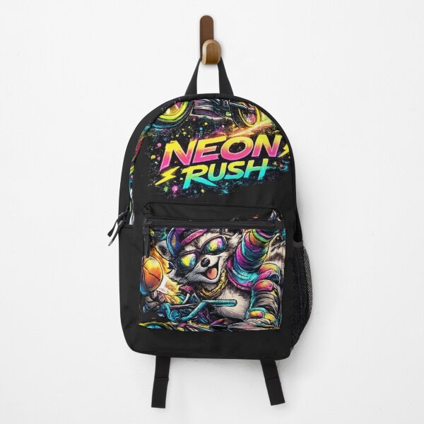 Item preview, Neon Rush BMX Raccoon. designed and sold by Nika Art Studio.