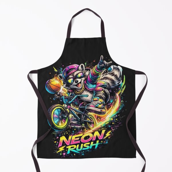 Item preview, Neon Rush BMX Raccoon. designed and sold by Nika Art Studio.