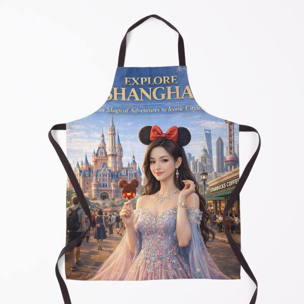 Item preview, Explore Shanghai – Princess Fantasy Theme Park Travel Poster | Cute Aesthetic Cityscape Art designed and sold by Inkora-Art.