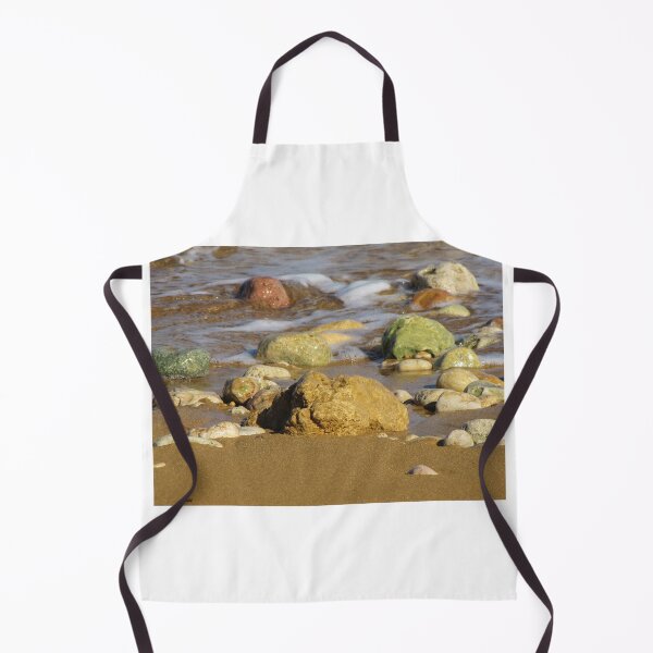 Item preview, Colorful Beach Rocks and Pebbles on Sandy Shore with Gentle Ocean Waves and Wet Stones designed and sold by Nmallia.