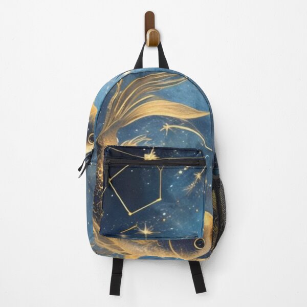 Item preview, Pisces Zodiac Black & Gold Celestial Art designed and sold by digitalvibe4u.