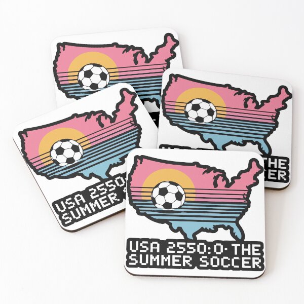 Item preview, Retro Vaporwave USA Soccer 2026 Map Summer of Football designed and sold by PixelWaveBD.