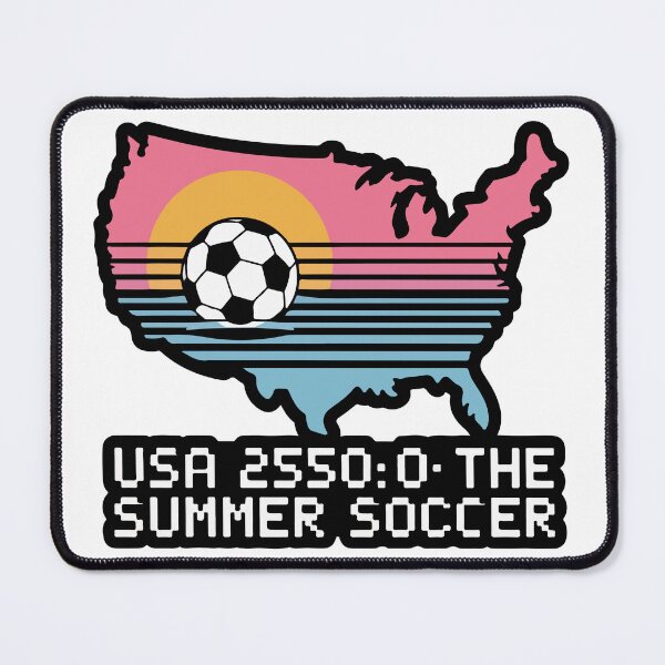 Item preview, Retro Vaporwave USA Soccer 2026 Map Summer of Football designed and sold by PixelWaveBD.