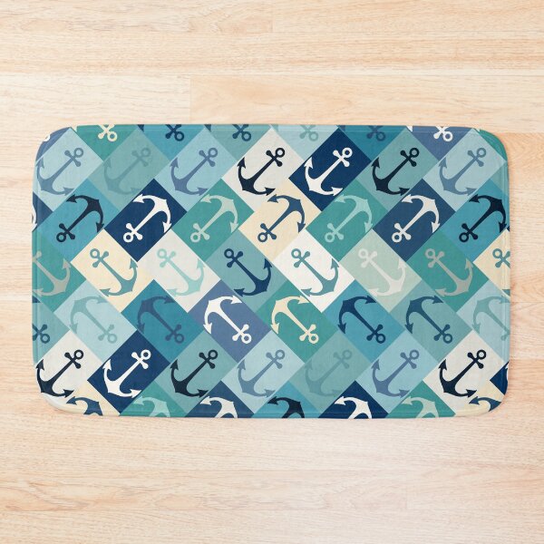 Item preview, anchor herringbone blue designed and sold by scrummy.