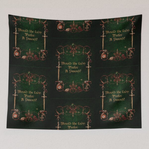 Item preview, Would the lady Prefer A Sword? - Knightcore Quote - Gothic Fantasy Book Art designed and sold by Monica Laipple.