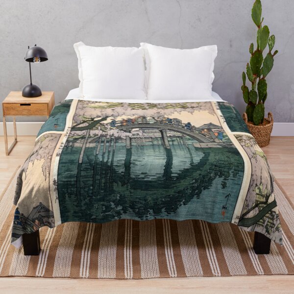 Item preview, Kameido Bridge by Yoshida Hiroshi : Tranquil Wisteria Landscape Japanese Poster designed and sold by artofuniverse.