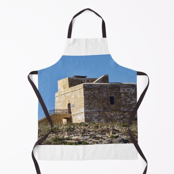 Item preview, Historic Stone Watchtower Fort on Dry Coastal Hill Under Clear Blue Sky, Mediterranean Landmark designed and sold by Nmallia.