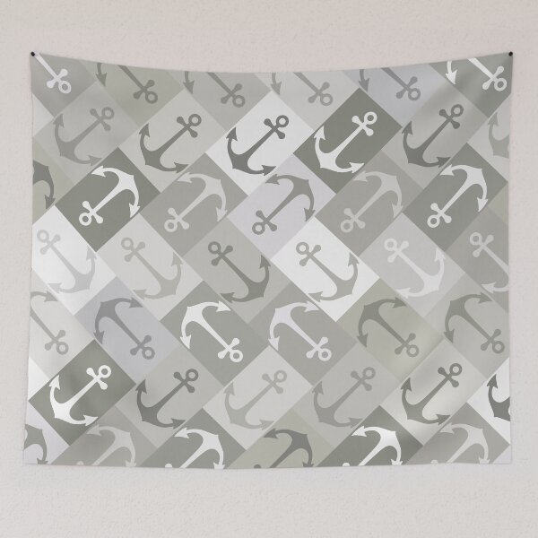 Item preview, anchor herringbone mono designed and sold by scrummy.