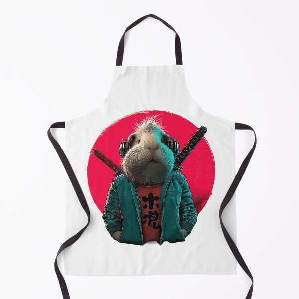 Item preview, Guinea Pig – Neon Samurai Animal, Vaporwave Style, Cool Rodent Art designed and sold by Valvarius-vibe.