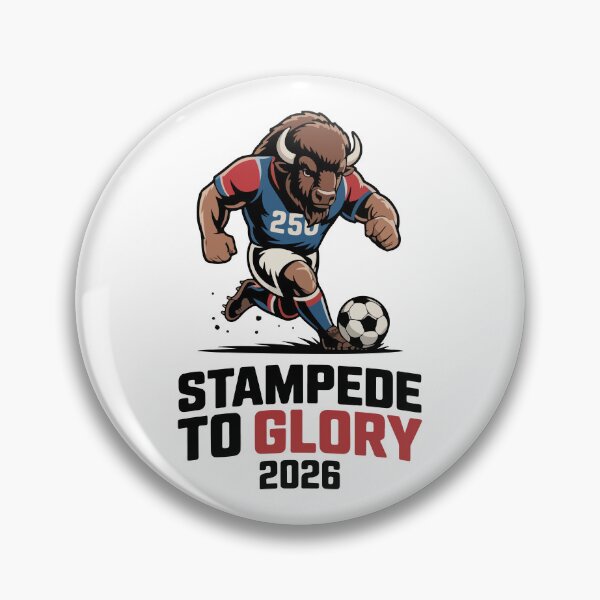 Item preview, Buffalo Soccer Mascot Stampede To Glory 2026 USA 250 designed and sold by PixelWaveBD.