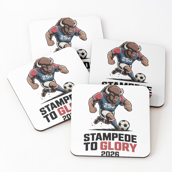 Item preview, Buffalo Soccer Mascot Stampede To Glory 2026 USA 250 designed and sold by PixelWaveBD.