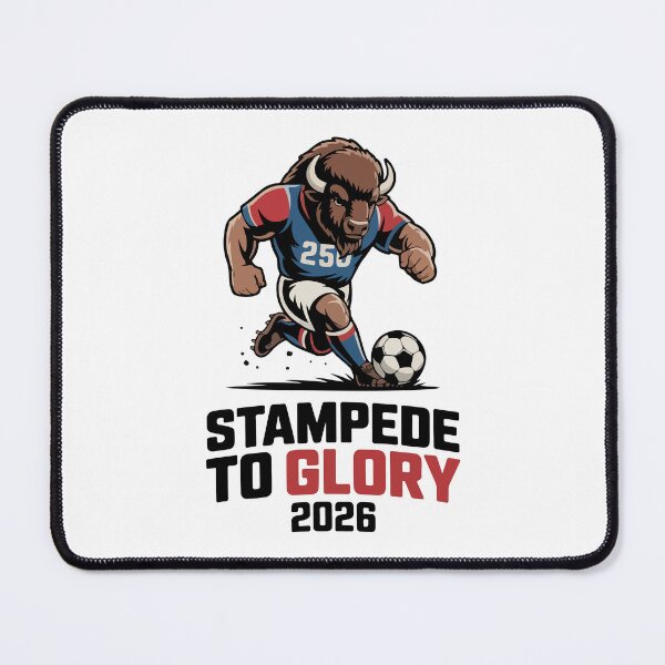 Item preview, Buffalo Soccer Mascot Stampede To Glory 2026 USA 250 designed and sold by PixelWaveBD.