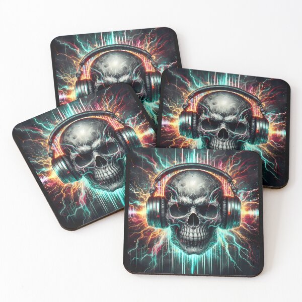Item preview, Music Is Power – Neon Skull DJ designed and sold by Art-Arcade6.