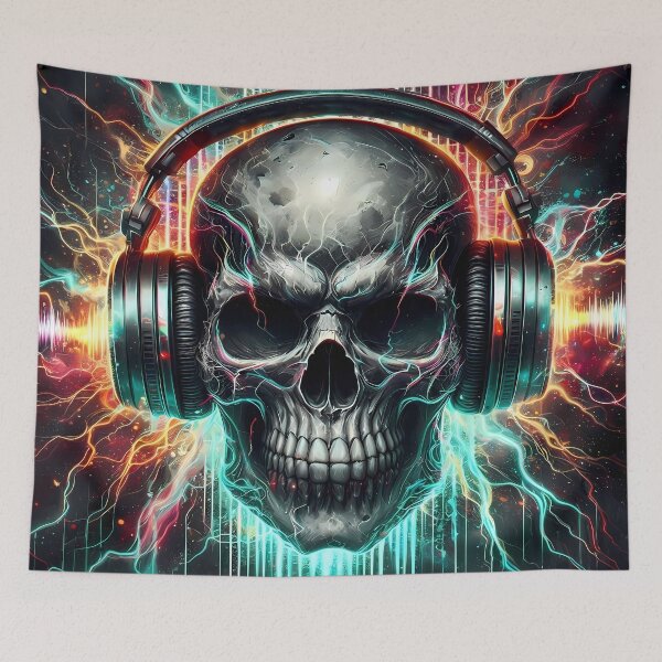 Item preview, Music Is Power – Neon Skull DJ designed and sold by Art-Arcade6.
