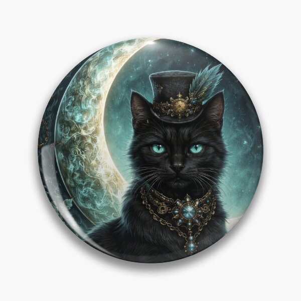 Item preview, Old English Gothic Style Steampunk Black Cat designed and sold by scicilysimonee.