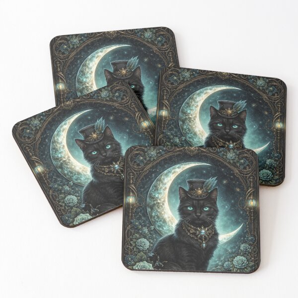 Item preview, Old English Gothic Style Steampunk Black Cat designed and sold by scicilysimonee.