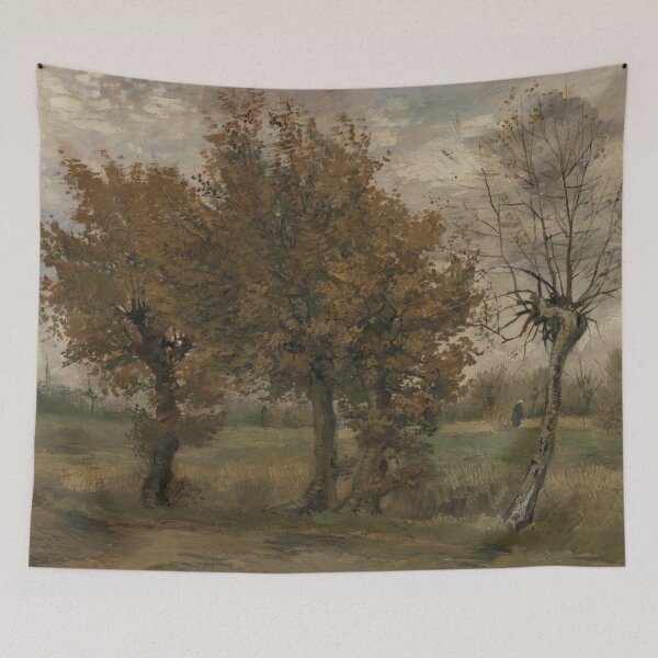 Item preview, Autumn Landscape by Vincent van Gogh: Serene Post Impressionist Country Scene designed and sold by artofuniverse.