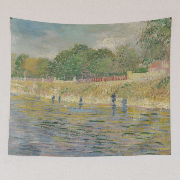 Item preview, Bank of the Seine by Vincent van Gogh: Tranquil Post Impressionist River Scene designed and sold by artofuniverse.