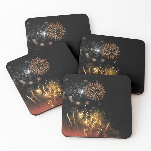 Item preview, Golden Fireworks Bursts Illuminate Night Sky During Festive Celebration and Holiday Firework Display designed and sold by Nmallia.