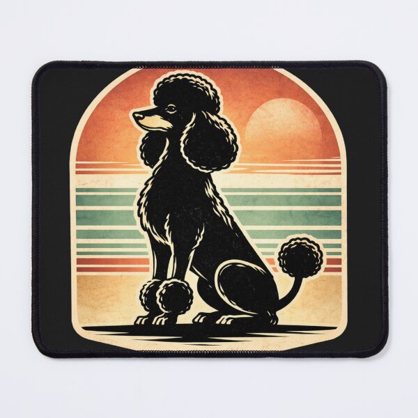 Item preview, Retro Poodle Linocut Sunset Dog Illustration Vintage Groomed Poodle Art designed and sold by ZEBBEDE - Minimal Streetwear .