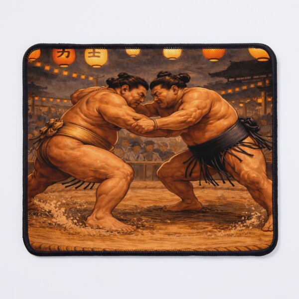 Item preview, Epic Sumo Wrestling Match Under Festival Lanterns designed and sold by ArtFreshStudio.