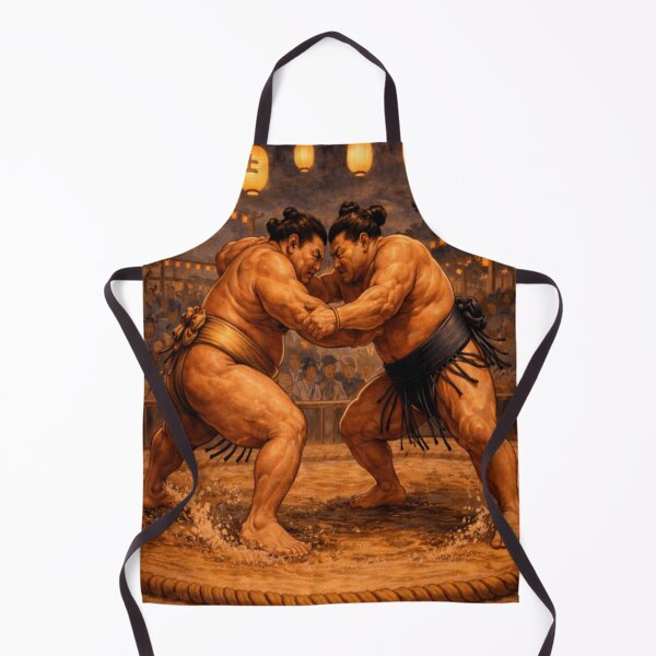 Item preview, Epic Sumo Wrestling Match Under Festival Lanterns designed and sold by ArtFreshStudio.