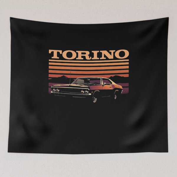 Item preview, Ford Torino Retro Sunset Classic Muscle Car Graphic Tee designed and sold by TheArtOfCar.