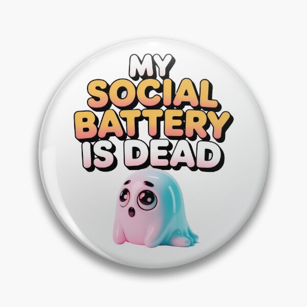 Item preview, Cute Ghost Social Battery Dead - Funny Introvert Sticker designed and sold by IconicWearHub.