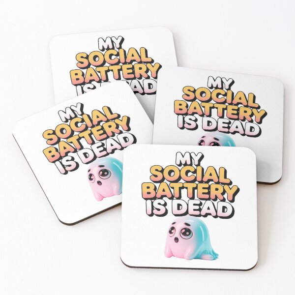 Item preview, Cute Ghost Social Battery Dead - Funny Introvert Sticker designed and sold by IconicWearHub.