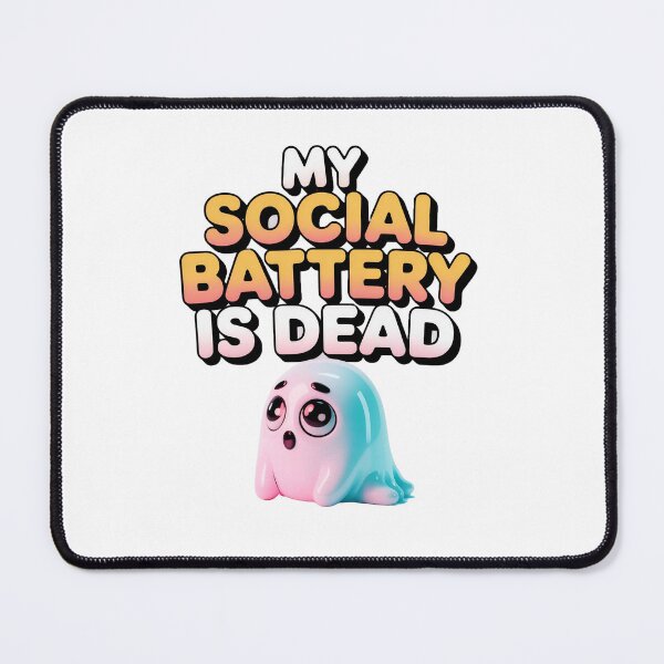 Item preview, Cute Ghost Social Battery Dead - Funny Introvert Sticker designed and sold by IconicWearHub.