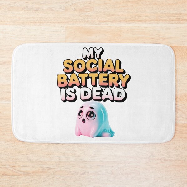 Item preview, Cute Ghost Social Battery Dead - Funny Introvert Sticker designed and sold by IconicWearHub.