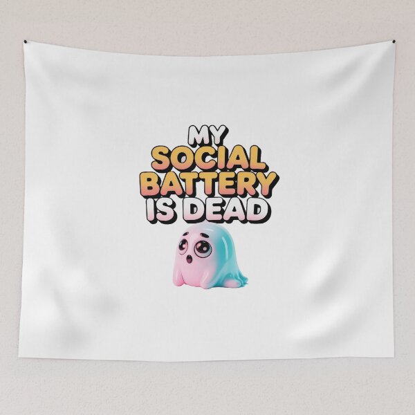 Item preview, Cute Ghost Social Battery Dead - Funny Introvert Sticker designed and sold by IconicWearHub.