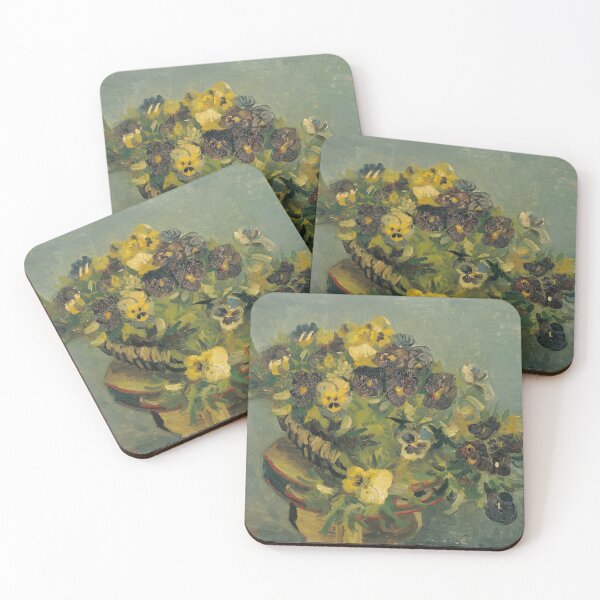 Item preview, Basket of Pansies on a Small Table by Vincent van Gogh: Fine Art Poster designed and sold by artofuniverse.