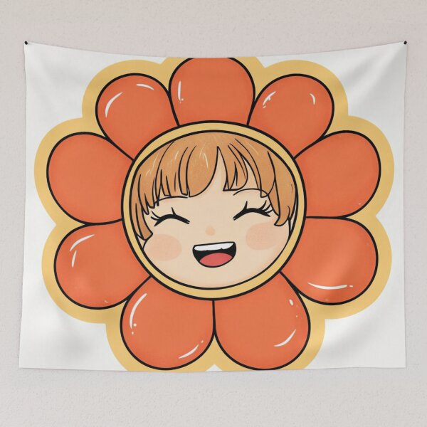 Item preview, Cute Flower Face Sticker  Kawaii Floral Character Art designed and sold by digitalvibe4u.