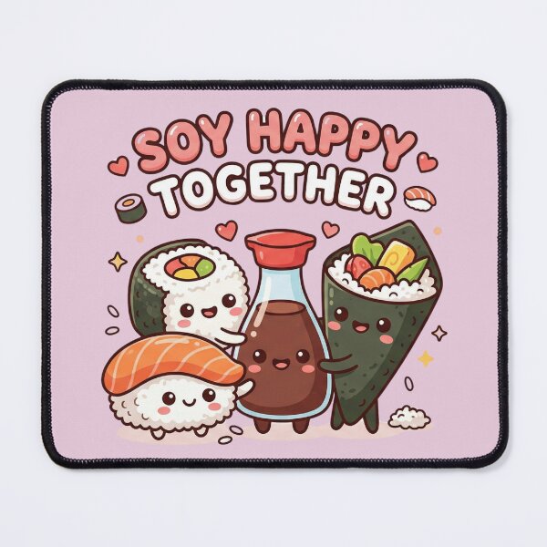 Item preview, Cute Kawaii Sushi Design – Soy Happy Together designed and sold by GeekGuysShop.