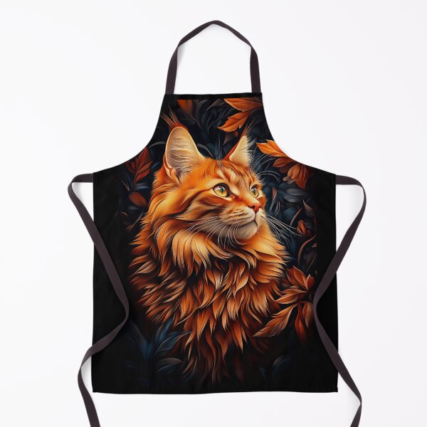 Item preview, Majestic Red Tabby Maine Coon Cat Amidst Autumn Leaves designed and sold by PetsArt.