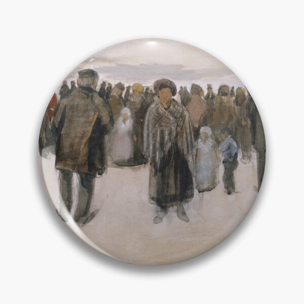 Item preview, Beach at Scheveningen by Vincent van Gogh: Coastal Crowd Fine Art Poster designed and sold by artofuniverse.